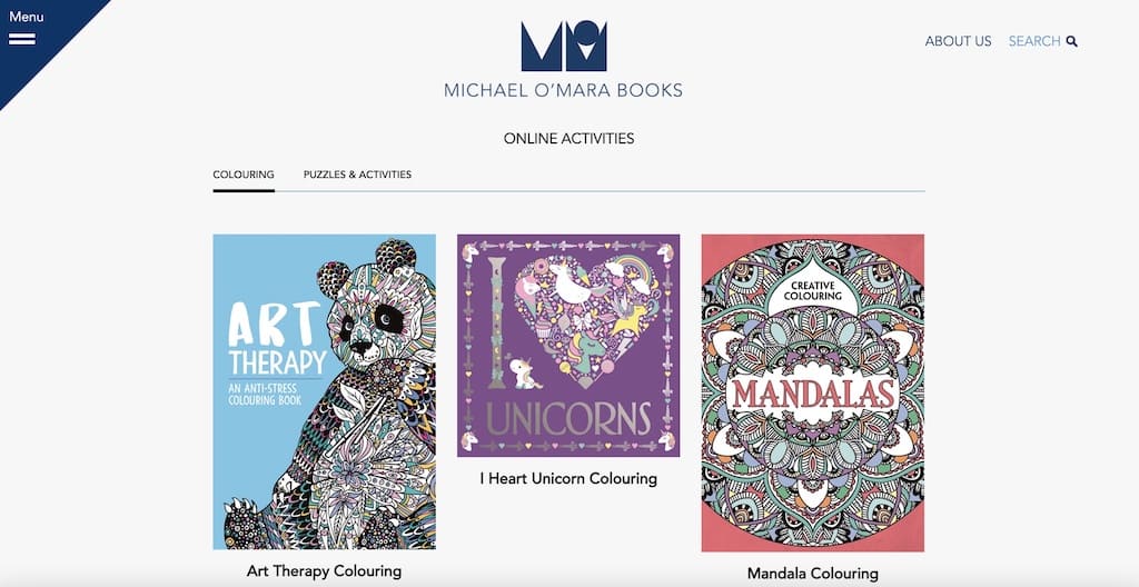 Online Colouring and Quiz Activities for Adults - Michael O'Mara Books